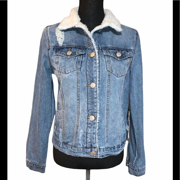 Ci Sono Jackets & Blazers - Ci Sono Juniors Distressed Denim Jacket